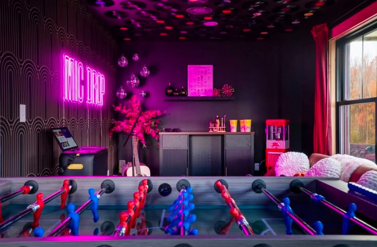 Neon game room, reset for fun