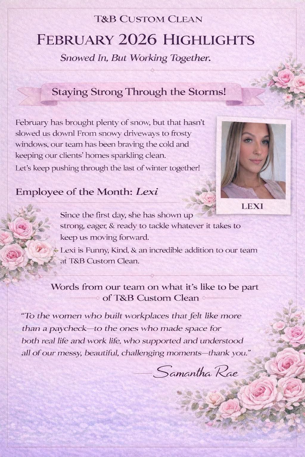 February 2026 newsletter, first page