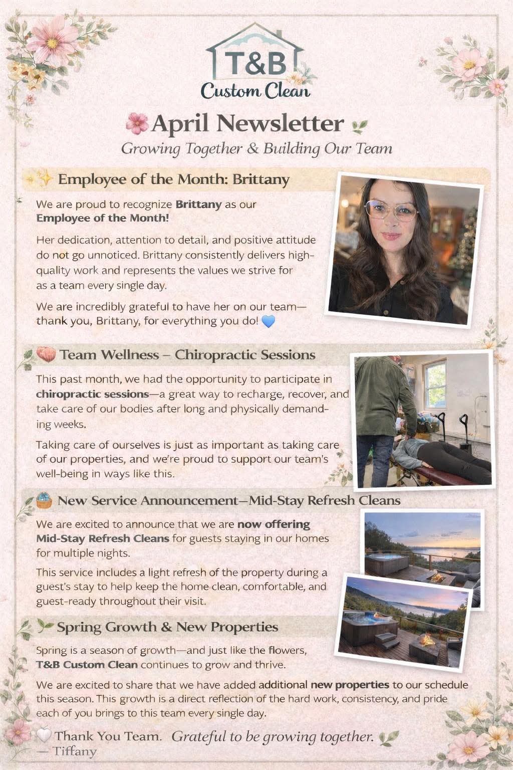 April 2026 newsletter, first page