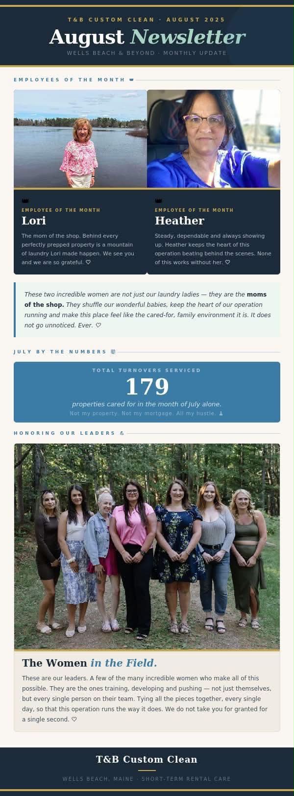 August 2026 newsletter, first page
