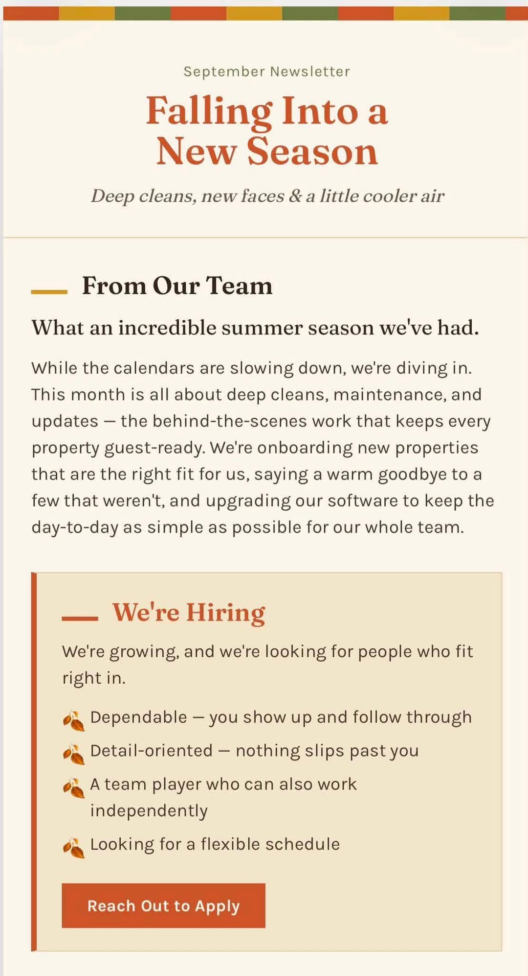 September 2026 newsletter, first page