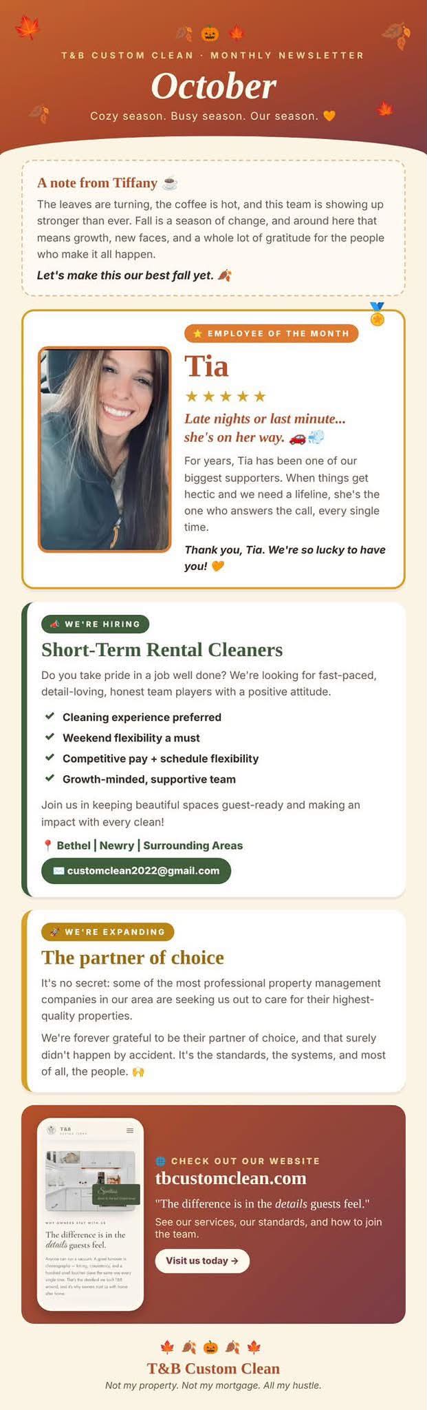 October 2026 newsletter, first page